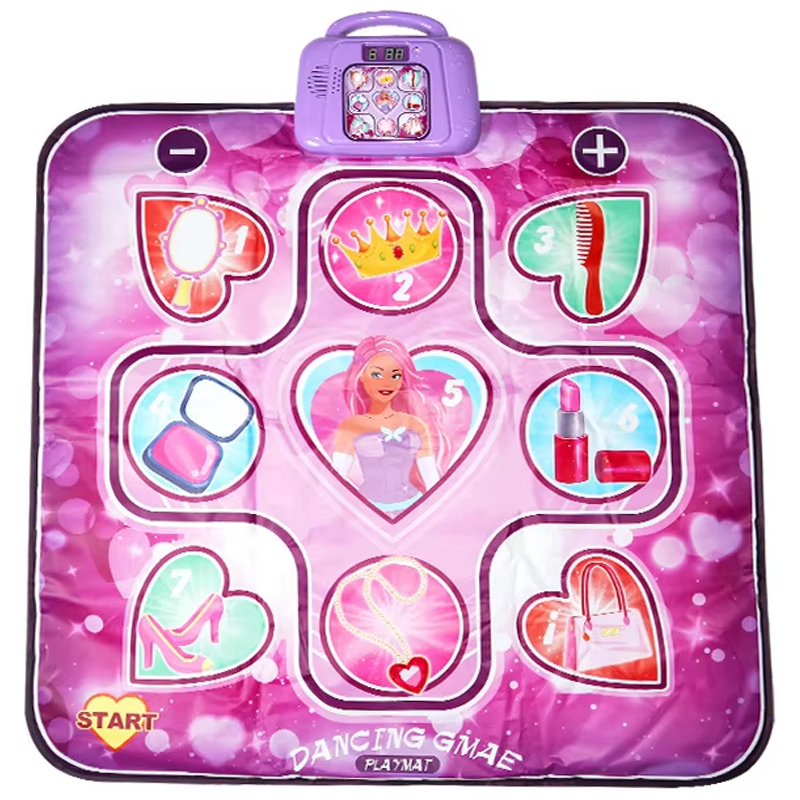 Kids Electronic Dance Mat Princess Theme Musical Rhythm Game with LED Lights Adjustable Volume Non-Slip Floor Playmat for Girls Age 3+.