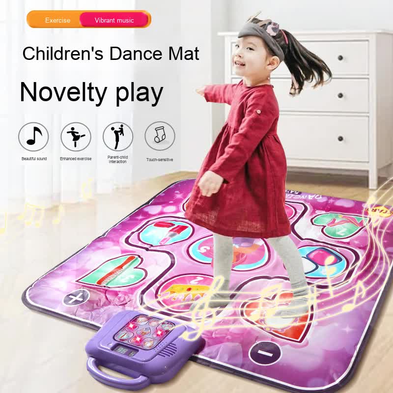 Kids Electronic Dance Mat Princess Theme Musical Rhythm Game with LED Lights Adjustable Volume Non-Slip Floor Playmat for Girls Age 3+.