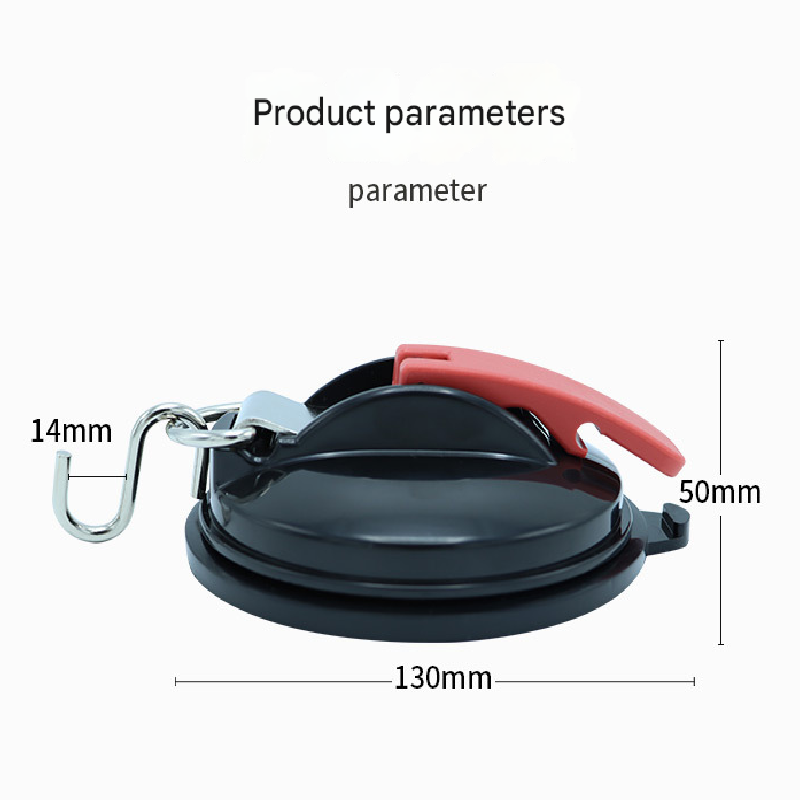 4 Pack Black plate + red button Heavy Duty Suction Cup Anchors with S-Hooks for Car Side Awnings and Camping Tarps Multifunctional Tie Down Points for Outdoor Road Trips 10kg Capacity.