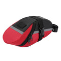 Red Water Resistant Bicycle Saddle Bag Under Seat Wedge Pack with Reflective Strip and Quick Release Strap for MTB Road Bikes