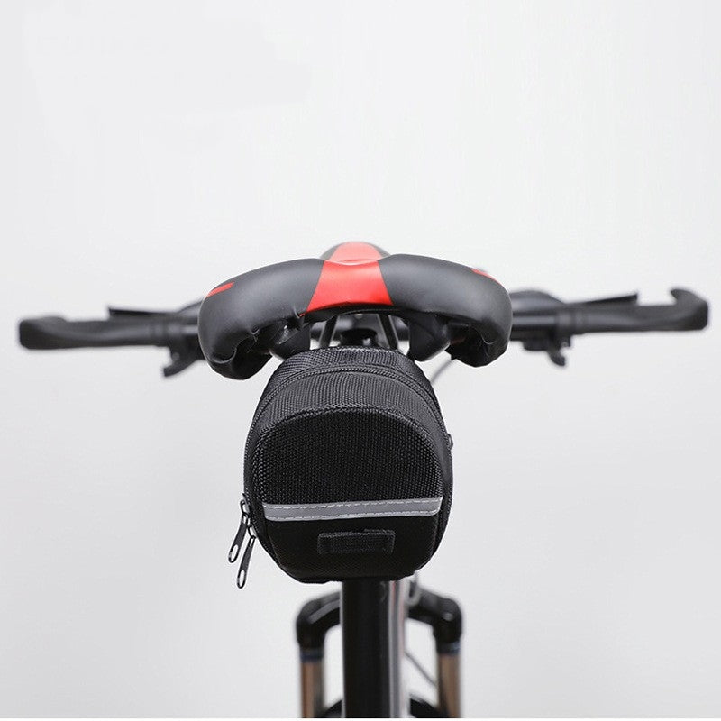 Red Water Resistant Bicycle Saddle Bag Under Seat Wedge Pack with Reflective Strip and Quick Release Strap for MTB Road Bikes