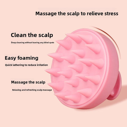 5-Pcs Pink Soft Scalp Massager Shampoo Brush with Detachable Bristles Handheld Hair Scrubber for Deep Cleaning and Head Massage