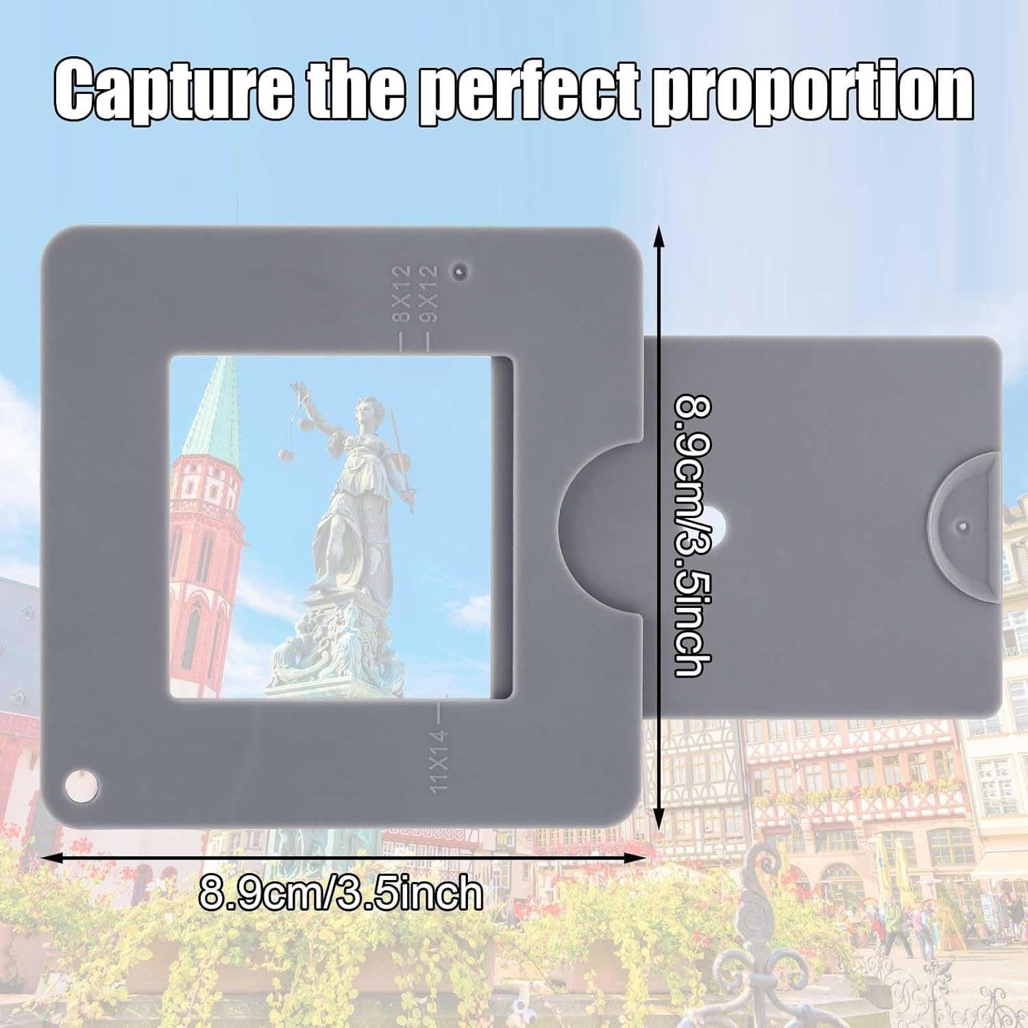 3-PCS Grey Portable Artist View Catcher Viewfinder Tool for Painting Composition and Colour Value Identification.