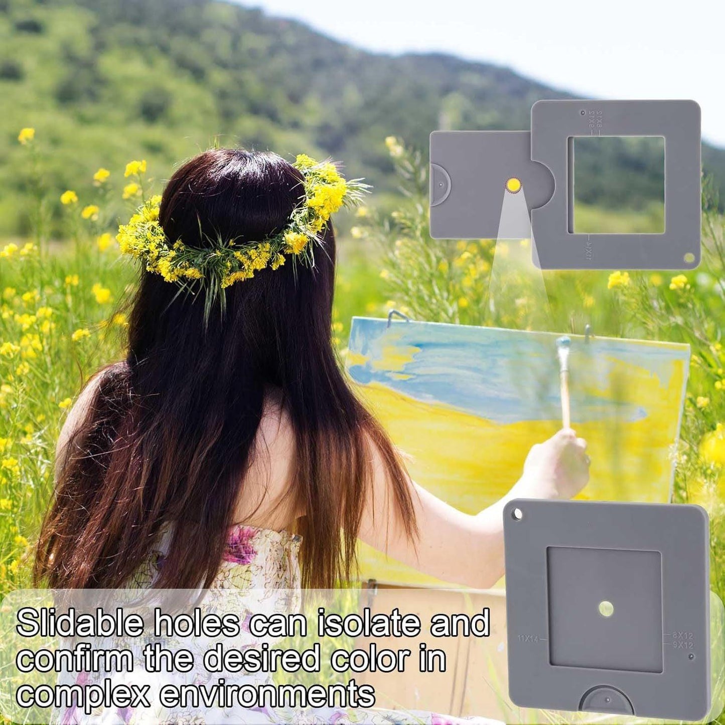 3-PCS Grey Portable Artist View Catcher Viewfinder Tool for Painting Composition and Colour Value Identification.