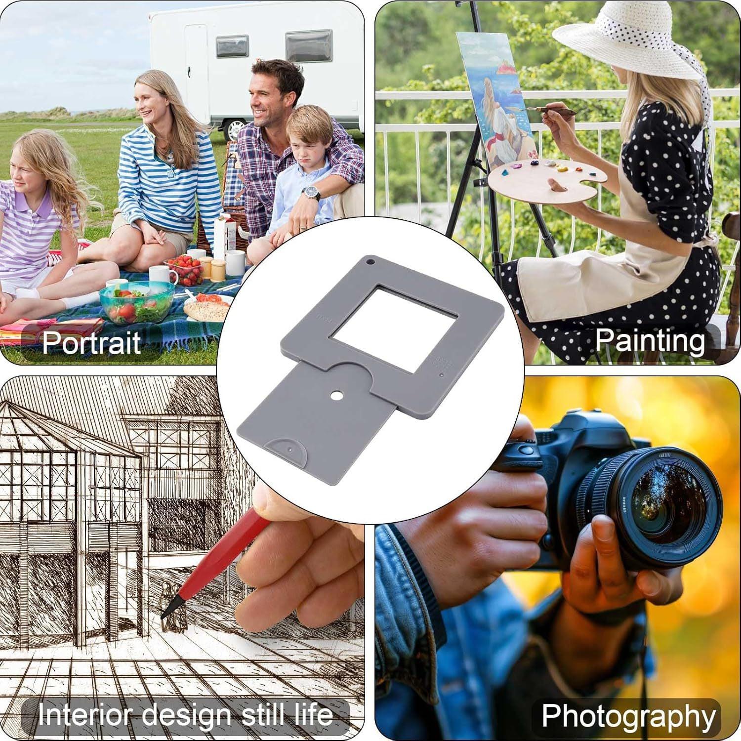 3-PCS Grey Portable Artist View Catcher Viewfinder Tool for Painting Composition and Colour Value Identification.