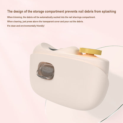 Cream yellow Electric Nail Clipper and Grinder 2-in-1 Automatic Nail Trimmer with LED Light Rechargeable Manicure Tool for Babies Adults and Seniors
