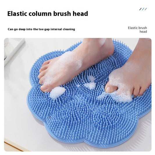 2-PCS Green cat PAWS Non-Slip TPE Shower Mat with Foot Scrubber and Suction Cups Large Massage Bath Mat for Bathroom 30cm x 30cm