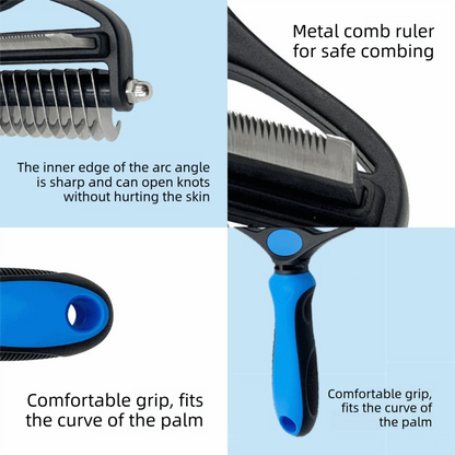 White Pet Grooming Comb – Fine Toothed Side for Hair Removal and Detangling, Ideal for Dogs with Long or Thick Coats in Australia