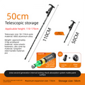 Black Professional Outdoor Trekking Pole â Lightweight Aluminum Alloy Adjustable Walking Stick with Shock Absorption System for Hiking, Climbing, and Kids | 4-Section Collapsible Design with Ergonomic Curved Handle.