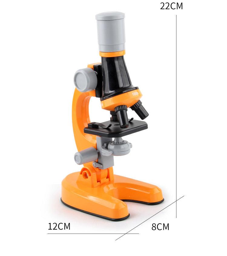 Blue Kids Biological Microscope Kit 100x 400x 1200x LED Magnification STEM Science Toy for School Students with Sample Slides.