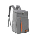 Grey Large Capacity Insulated Cooler Backpack 20.5L Leakproof Thermal Lunch Bag Waterproof Soft Sided Cooling Rucksack for Camping Picnic Beach & Work.