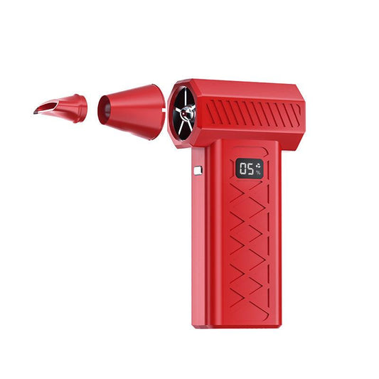 Red High Power Portable Jet Fan Air Blower 130000 RPM Electric Duster for Snow Removal Car Drying Camping and Outdoor Cleaning.