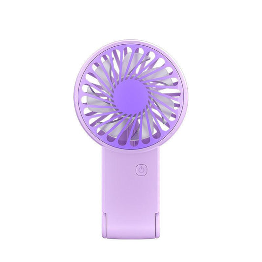 Purple 2 Pack Mini Portable Handheld Fan Foldable Desktop Personal Fan USB Rechargeable Pocket Fan with 3 Speeds for Travel Office and Outdoor.