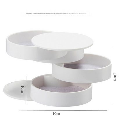 2 Pack Black Nordic Style Rotating Jewellery Storage Box 4-Layer Dustproof Organiser Case with Felt Lining for Accessories and Trinkets