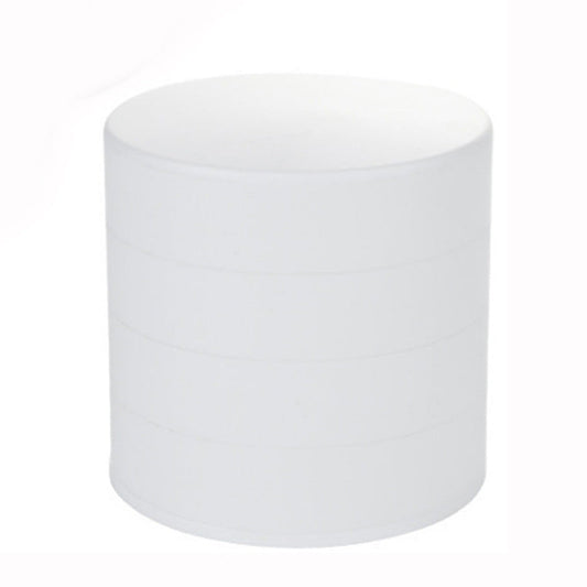 2 Pack White Nordic Style Rotating Jewellery Storage Box 4-Layer Dustproof Organiser Case with Felt Lining for Accessories and Trinkets