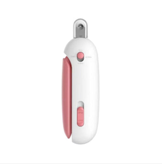 2-PCS Pink Adjustable Pet Nail Clipper with Safety Guard Professional Cat Dog Claw Trimmer with Hidden Nail File and Splash Proof Box
