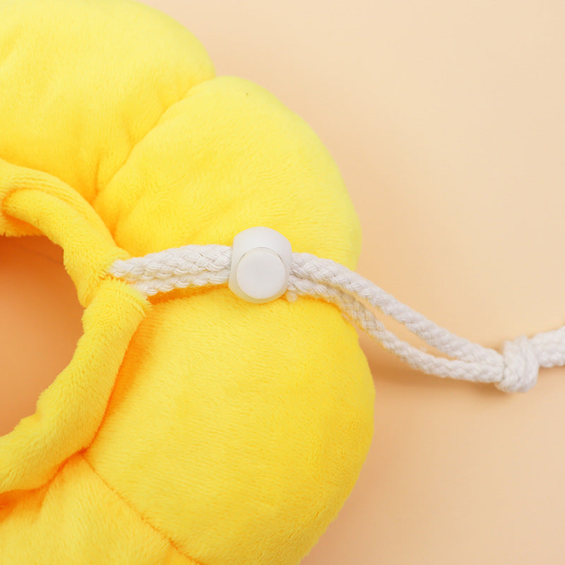 3-Pcs Soft Yellow Sunflower Elizabethan Collar Adjustable Pet Cone for Cats and Small Dogs Anti-Bite Recovery Neck Pillow(M)