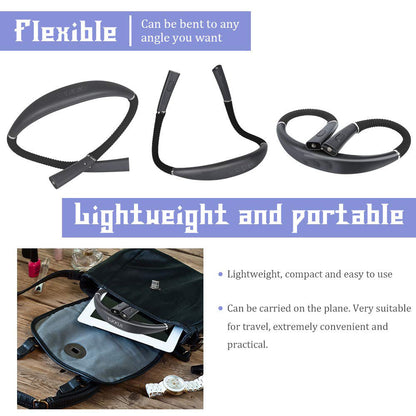 Black Hands-Free USB Rechargeable Neck Reading Light 3 Colour Modes Flexible LED Book Lamp for Night Reading Knitting Repairing