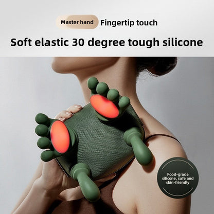 Green Cordless Shoulder and Neck Massager with Heat Rechargeable Shiatsu Deep Tissue Massage Pillow for Pain Relief and Relaxation