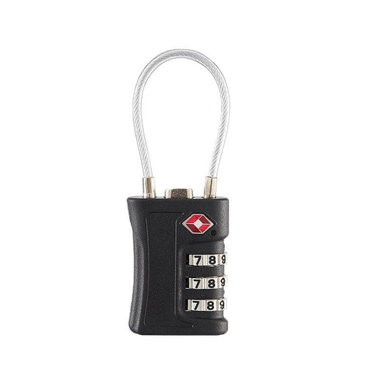 Black TSA Approved Cable Combination Padlock 3-Digit Security Lock for Travel Luggage Suitcase Gym Lockers Durable Steel Wire Australian Travel Essential.