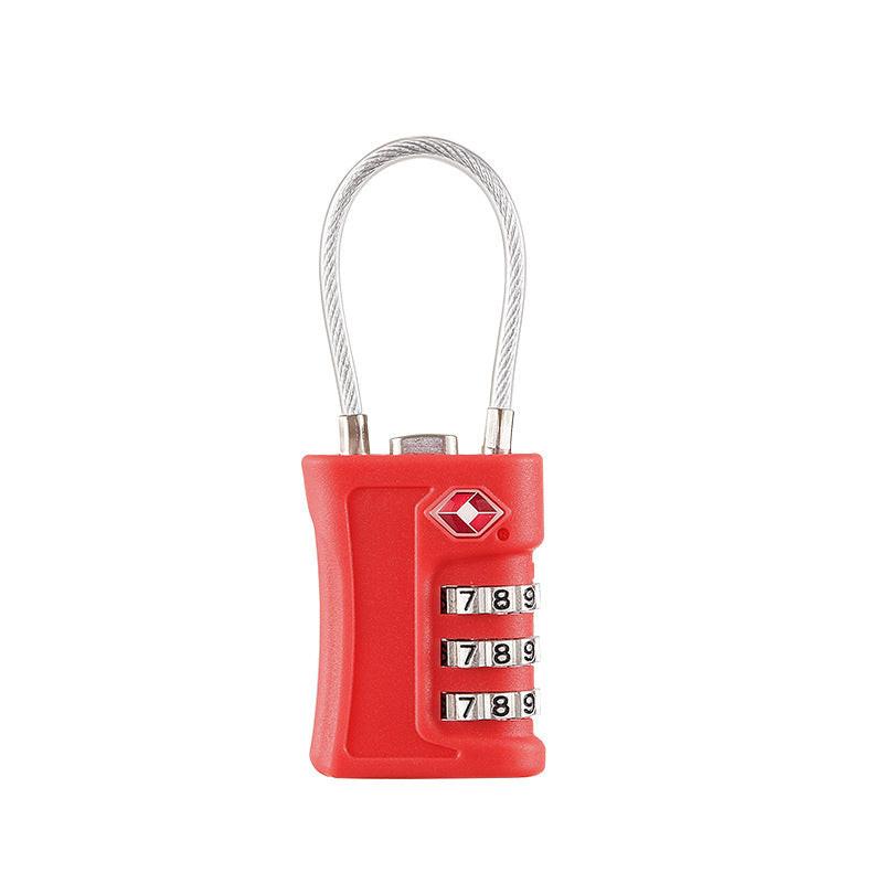 Red TSA Approved Cable Combination Padlock 3-Digit Security Lock for Travel Luggage Suitcase Gym Lockers Durable Steel Wire Australian Travel Essential.