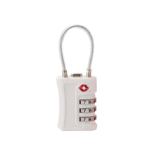 White TSA Approved Cable Combination Padlock 3-Digit Security Lock for Travel Luggage Suitcase Gym Lockers Durable Steel Wire Australian Travel Essential.
