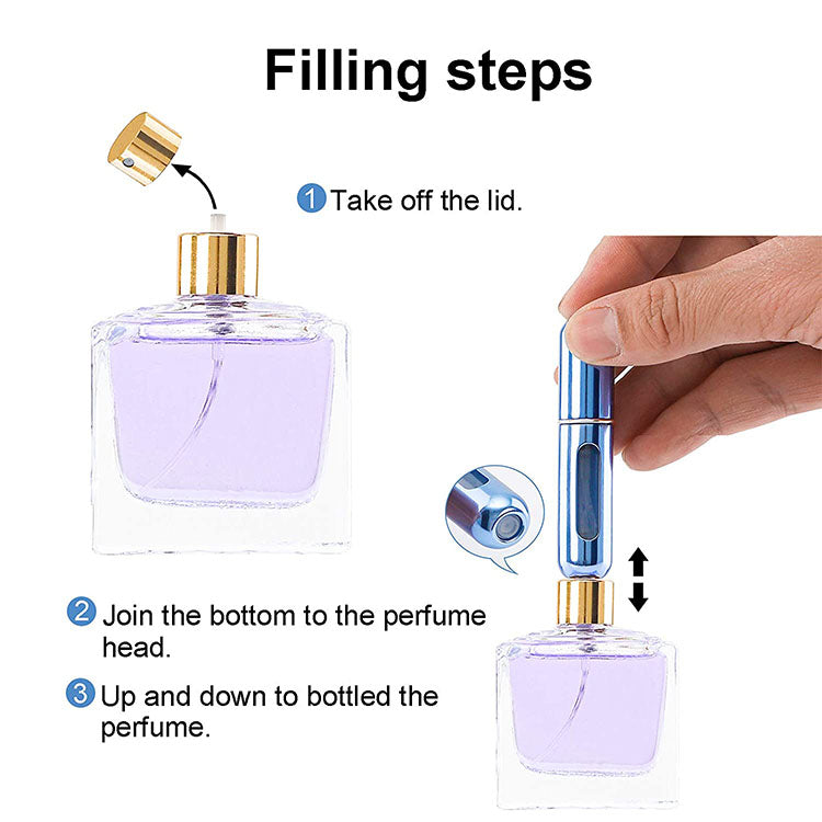 5-Pcs Rose red 5ml Refillable Perfume Atomizer Portable Bottom Fill Travel Spray Bottle for Fragrance and Aftershave Australian Travel Essential