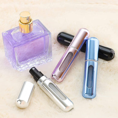 5-Pcs Rose red 5ml Refillable Perfume Atomizer Portable Bottom Fill Travel Spray Bottle for Fragrance and Aftershave Australian Travel Essential