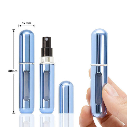 5-Pcs Silver 5ml Refillable Perfume Atomizer Portable Bottom Fill Travel Spray Bottle for Fragrance and Aftershave Australian Travel Essential