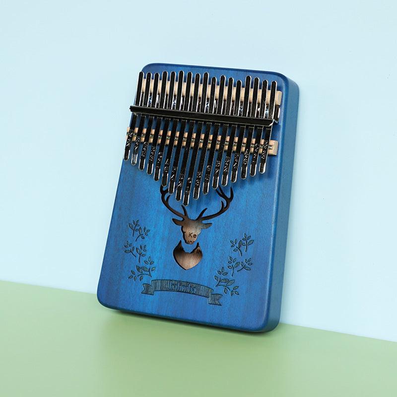 Sapphire blue forest deer 17 Key Kalimba Thumb Piano Solid Wood Portable Finger Piano for Beginners and Music Lovers Includes Tuning Kit and Bag for Australian Lifestyle.