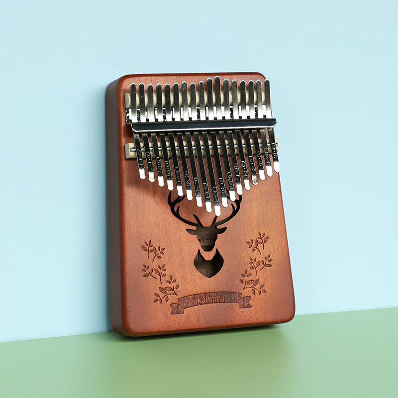 Retro forest deer 17 Key Kalimba Thumb Piano Solid Wood Portable Finger Piano for Beginners and Music Lovers Includes Tuning Kit and Bag for Australian Lifestyle.