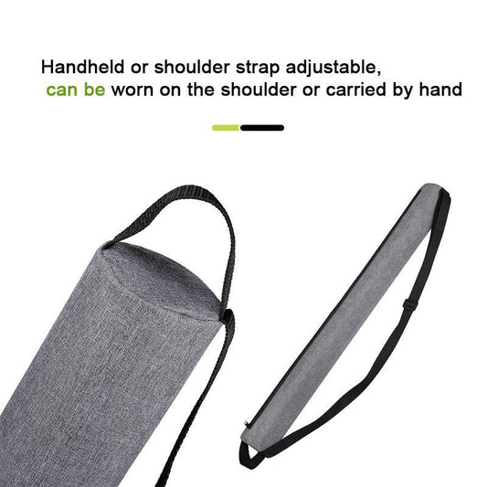Grey Insulated Golf Beer Cooler Bag Cylindrical Tube Design with PEVA Lining 25cm Portable Crossbody Shoulder Strap for Australian Golf and BBQs.