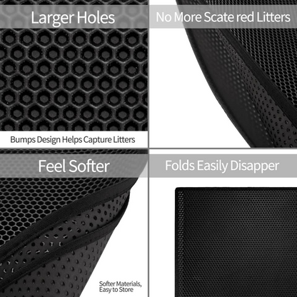 2-PCS Beige Double Layer Cat Litter Mat Honeycomb Design Waterproof EVA Trapping Mat for Litter Box Tracking Control 40x50cm Easy Clean Australian Pet Supplies
