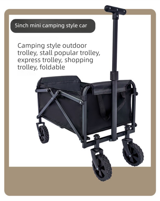 Mini Foldable Outdoor Camping & Utility Wagon with 5-Inch Wheels.