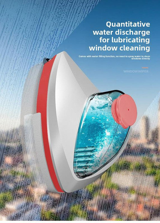 Magnetic Double Sided Window Cleaner with Water Tank 8-15mm Single Glazing Glass Wiper Tool High Rise Safety Rope.