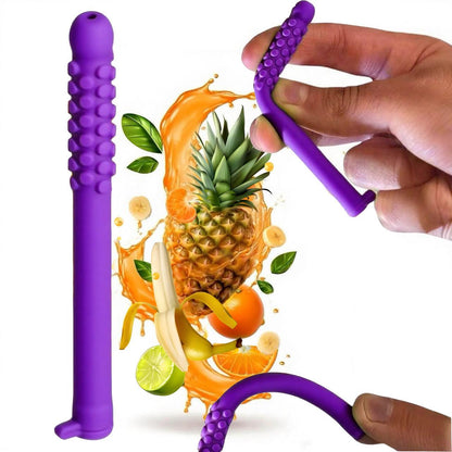 5 Pack Silicone Essential Oil Breathing Stick Chewable Fidget Tube for Stress Relief & Focus Mixed Berry Jam Scent Purple.