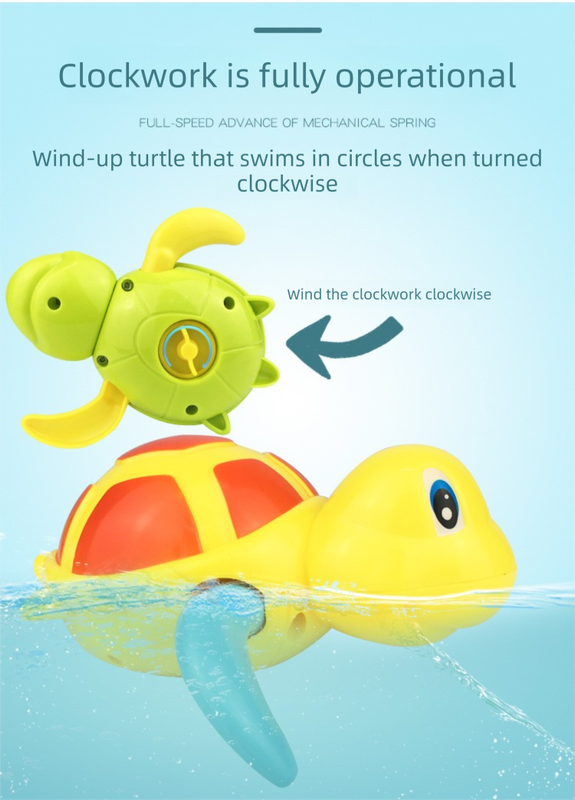 Three-Piece Wind-Up Swimming Turtle Bath Toy Set (Yellow, Green, and Blue Colors), Adorable Floating Turtle Combo, Fun Water Play Toy, Ideal Gift for Infants and Toddlers.