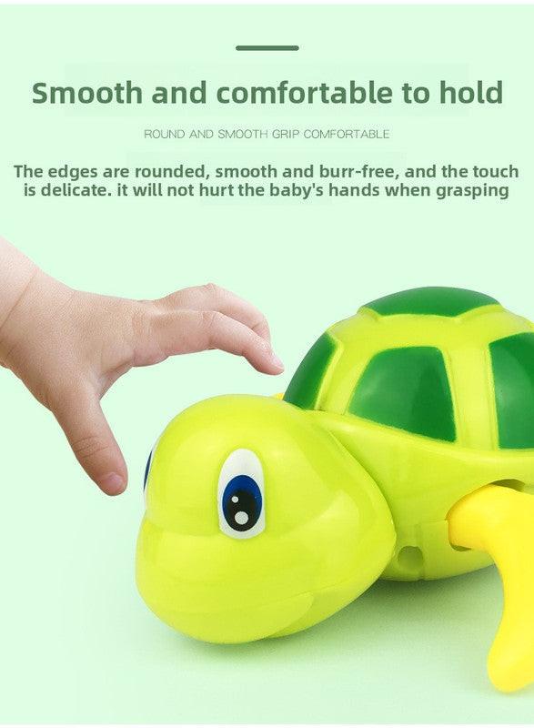 Three-Piece Wind-Up Swimming Turtle Bath Toy Set (Yellow, Green, and Blue Colors), Adorable Floating Turtle Combo, Fun Water Play Toy, Ideal Gift for Infants and Toddlers.