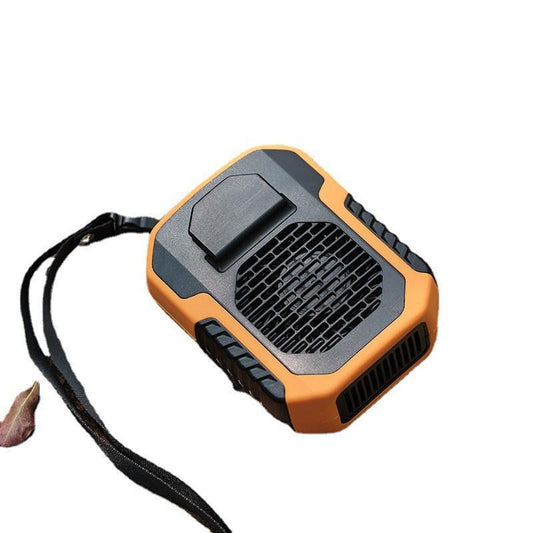 Portable Waist Clip Fan 6000mAh Rechargeable Personal Air Conditioner with Power Bank Function Heavy Duty Wearable Belt Fan for Tradies Camping and Outdoor Work Orange.