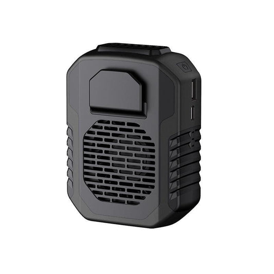 Portable Waist Clip Fan 6000mAh Rechargeable Personal Air Conditioner with Power Bank Function Heavy Duty Wearable Belt Fan for Tradies Camping and Outdoor Work Black.