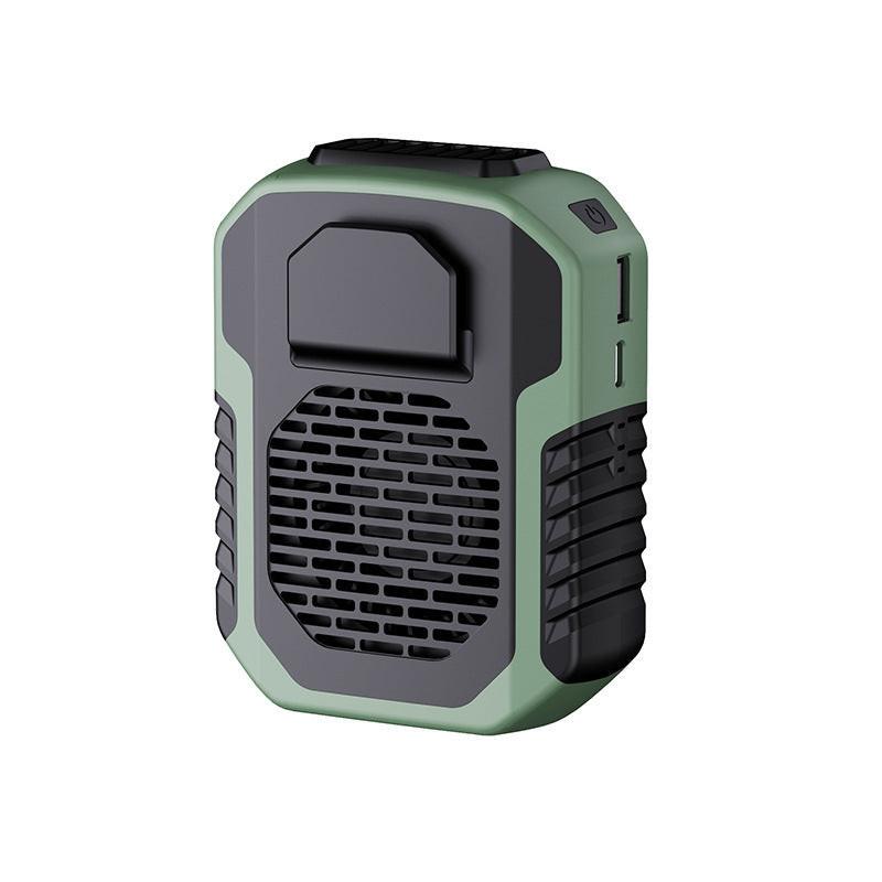 Portable Waist Clip Fan 6000mAh Rechargeable Personal Air Conditioner with Power Bank Function Heavy Duty Wearable Belt Fan for Tradies Camping and Outdoor Work Green.
