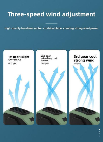 Portable Waist Clip Fan 6000mAh Rechargeable Personal Air Conditioner with Power Bank Function Heavy Duty Wearable Belt Fan for Tradies Camping and Outdoor Work Green.