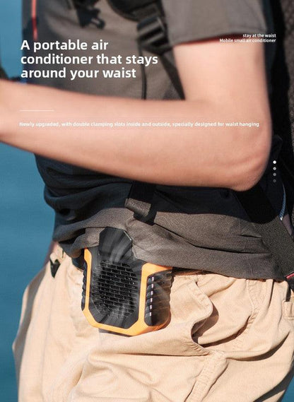 Portable Waist Clip Fan 6000mAh Rechargeable Personal Air Conditioner with Power Bank Function Heavy Duty Wearable Belt Fan for Tradies Camping and Outdoor Work Green.