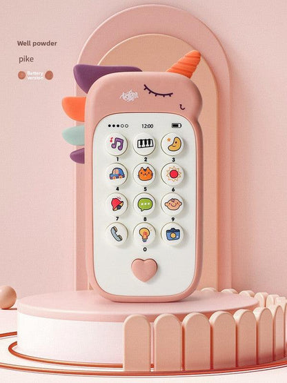 Unicorn Baby Toy Phone Music & Light Learning Mobile Teether for Toddlers Interactive English Educational Gift Pink.