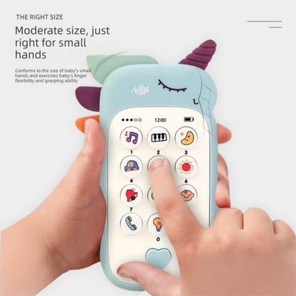 Unicorn Baby Toy Phone Music & Light Learning Mobile Teether for Toddlers Interactive English Educational Gift Pink.