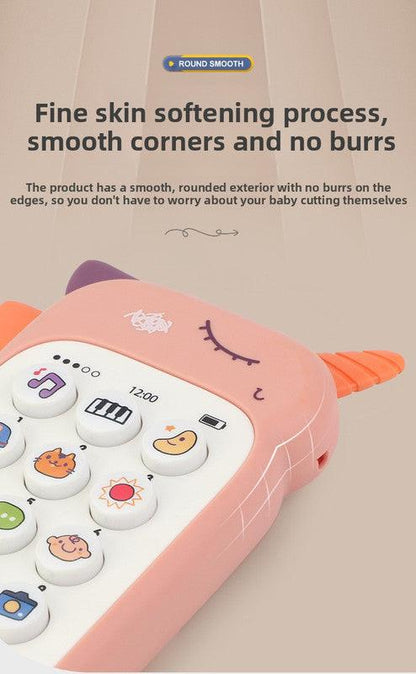 Unicorn Baby Toy Phone Music & Light Learning Mobile Teether for Toddlers Interactive English Educational Gift Pink.