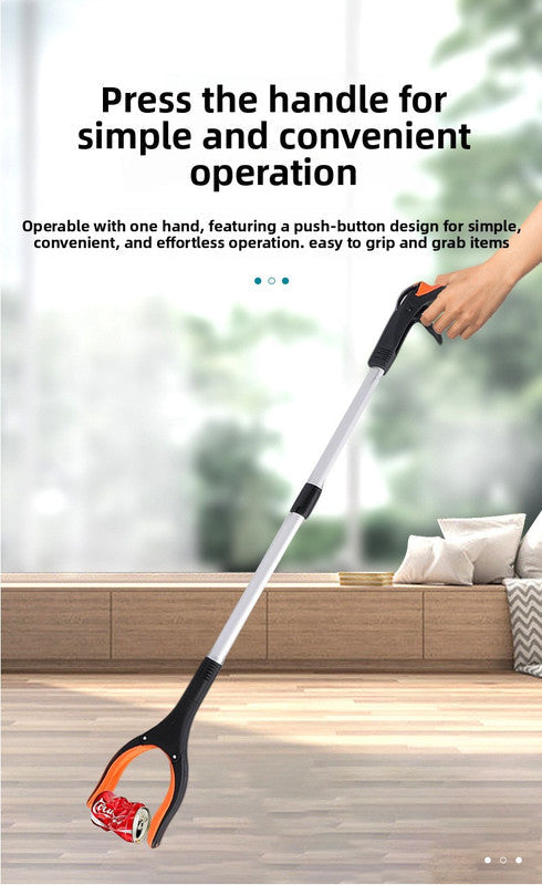 Purple and Black Handle Foldable Grabber Reacher Tool - 83cm Aluminium Litter Picker with Magnetic Tip - Lightweight Mobility Aid for Garden & Home Rubbish Cleanup