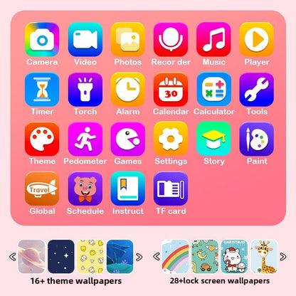 Kids Unicorn Smart Phone Toy with Dual Camera and IPS Touch Screen Educational Games MP3 Music Player 512MB Card Included Blue Silicone Case Ideal for Girls Gift.