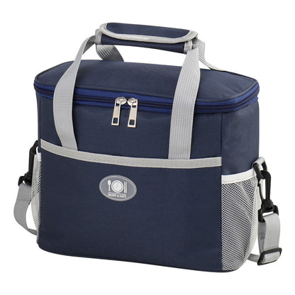 Large Insulated Cooler Bag Thermal Lunch Tote 16L Capacity with Adjustable Shoulder Strap for Picnics Camping & Work Black