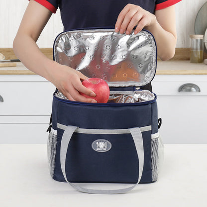 Large Insulated Cooler Bag Thermal Lunch Tote 16L Capacity with Adjustable Shoulder Strap for Picnics Camping & Work Black